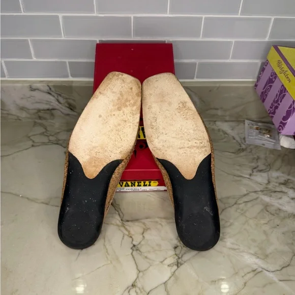 Womens Sesto Meucci Backless Woven Leather Slide Mules Tan Size 10 Gently Used - Picture 8 of 8